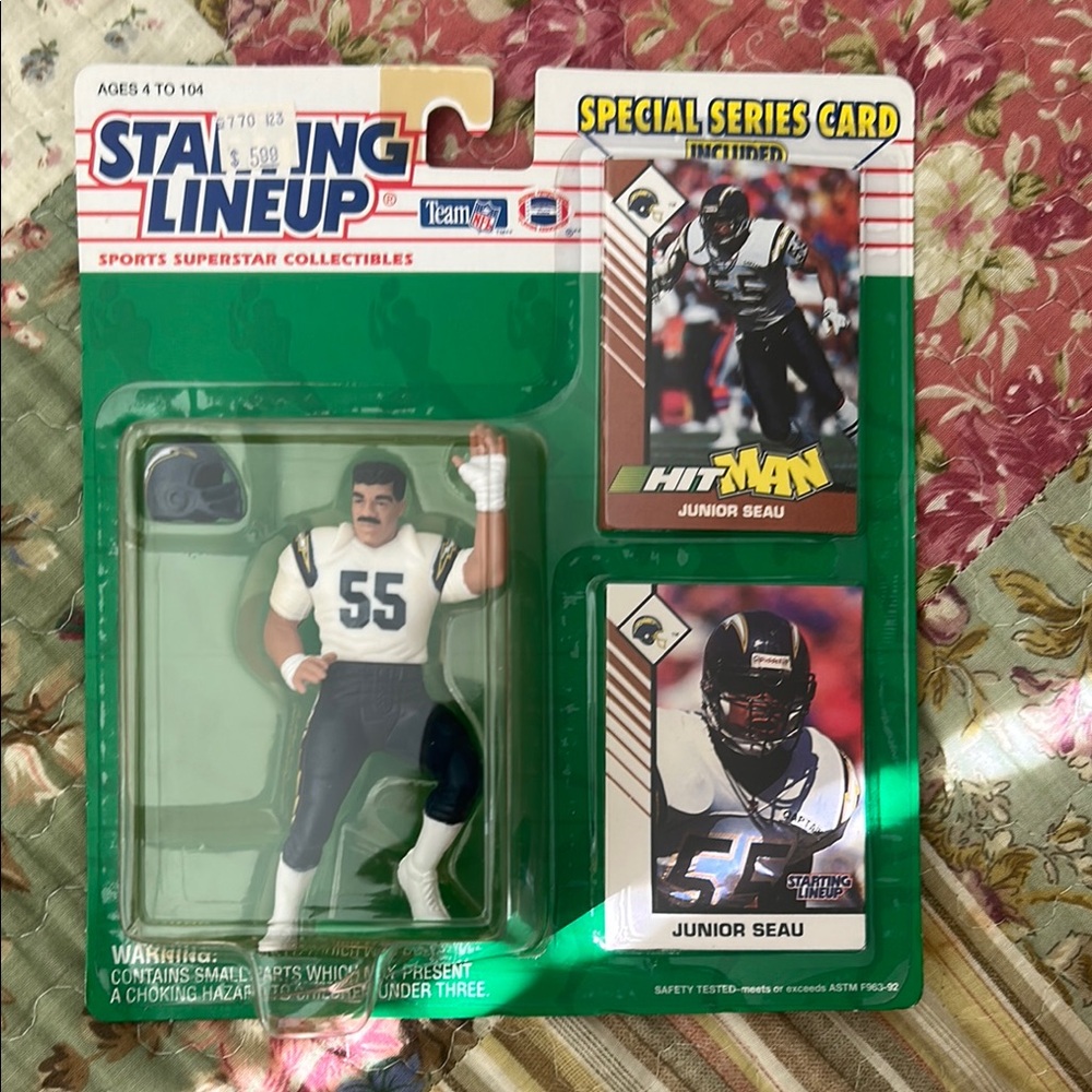 Junior Seau Action Figure with Special Series Card